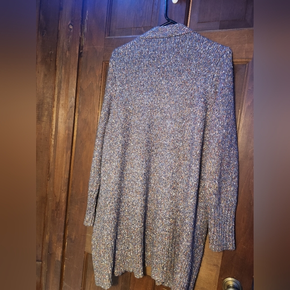 Terra & Sky, Long Open Purple Cardigan. - Picture 3 of 5